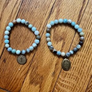 Black Gold Amazonite Gem Catholic Bracelets
